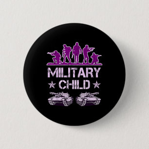 Badge Rond 5 Cm Mois Militaire Pour Enfants Purple Up Camo Milit