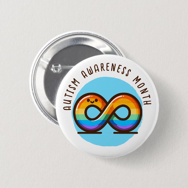 Badge Rond 5 Cm Mois sensibilisation sur l'autisme (Devant & derrière)