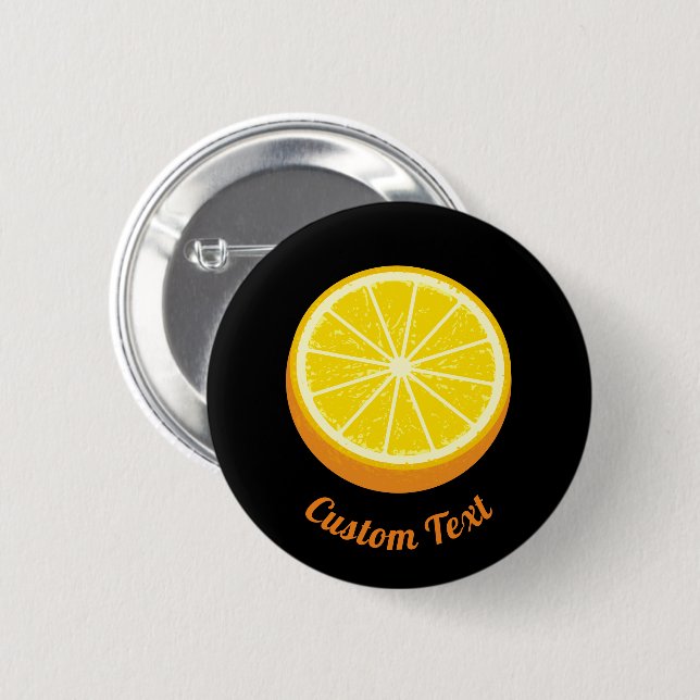 Badge Rond 5 Cm Moitié orange (Devant & derrière)