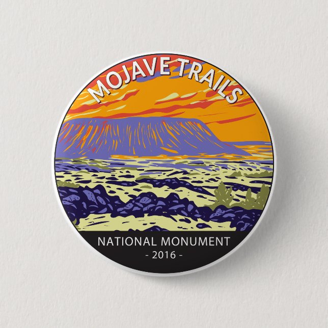 Badge Rond 5 Cm Mojave Trails National Monument Amboy Crater (Devant)