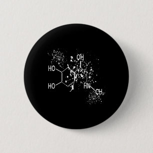 Badge Rond 5 Cm Molécule de dopamine Grimpeur Science Bouldering H