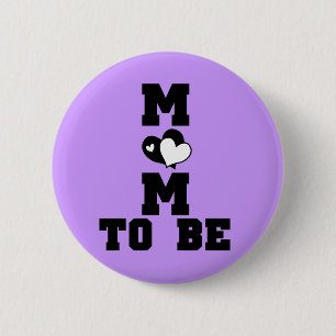 Badge Rond 5 Cm MOM à être - Texte noir