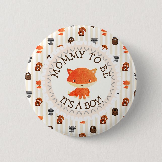 Badge Rond 5 Cm Mommy To Be Button Woodlands Thème (Devant)