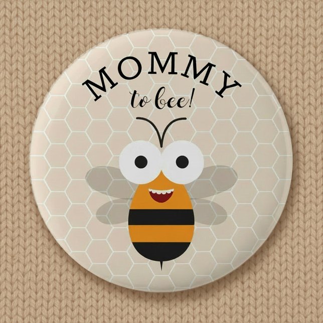 Badge Rond 5 Cm Mommy to Bee, Baby Shower Honey Bee Button (Créateur téléchargé)