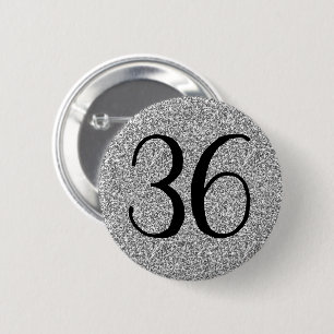 Badge Rond 5 Cm Mon Anniversaire Parties scintillant Argent Classi