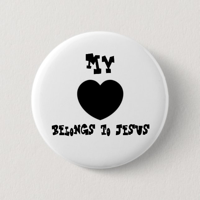 Badge Rond 5 Cm Mon, appartient à Jésus (Devant)