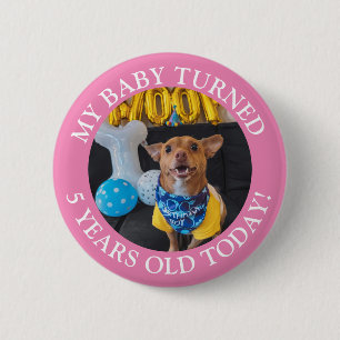 Badge Rond 5 Cm Mon bébé a eu 5 ans aujourd'hui