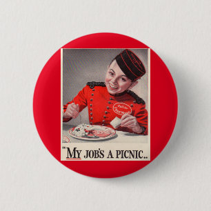 Badge Rond 5 Cm Mon boulot est un pique-nique