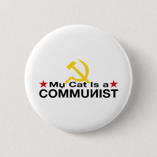 Badge Rond 5 Cm Mon chat est un COMMUNISTE