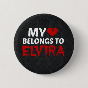 Badge Rond 5 Cm Mon coeur appartient à Elvira