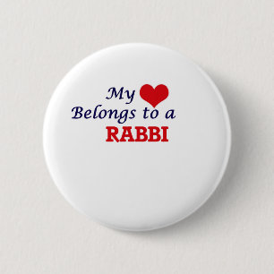 Badge Rond 5 Cm Mon coeur appartient à Rabbin