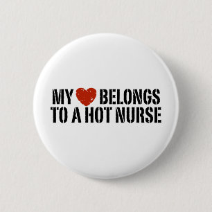 Badge Rond 5 Cm Mon coeur appartient à une infirmière