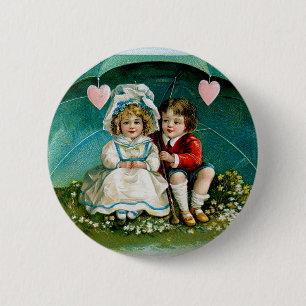 Badge Rond 5 Cm Mon Coeur bat Chaud...