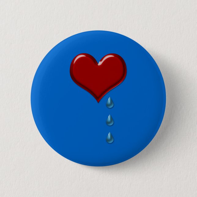 Badge Rond 5 Cm Mon coeur pleure des goupilles (Devant)