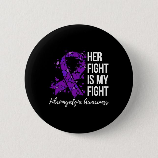 Badge Rond 5 Cm Mon combat contre la fibromyalgie 2 (Devant)