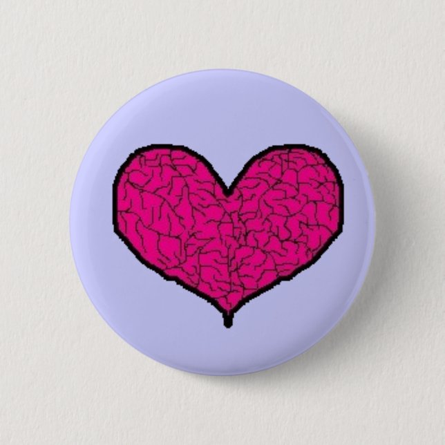 Badge Rond 5 Cm Mon criqué et coeur brisé (Devant)