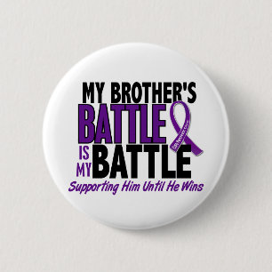 Badge Rond 5 Cm Mon de bataille Cancer pancréatique de frère trop