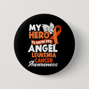 Badge Rond 5 Cm Mon Héros Est Maintenant Mon Angle Soutien Leucémi