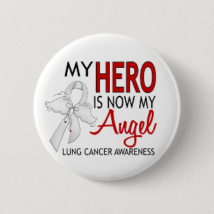 Badge Rond 5 Cm Mon héros est mon cancer de poumon d'ange