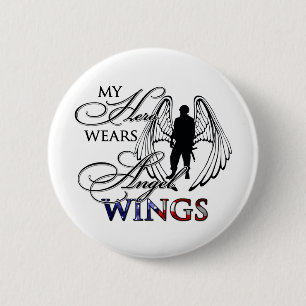 Badge Rond 5 Cm Mon héros utilise des ailes d'ange