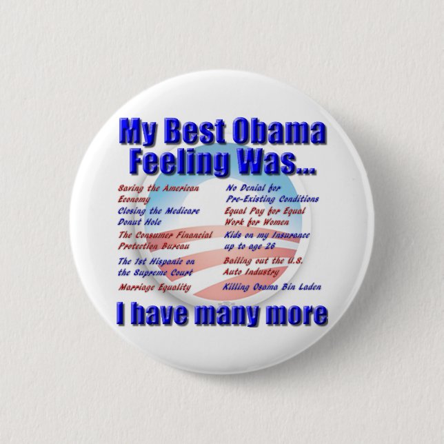 Badge Rond 5 Cm Mon meilleur sentiment d'Obama était… (Devant)