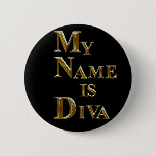 BADGE ROND 5 CM MON NOM EST DIVA
