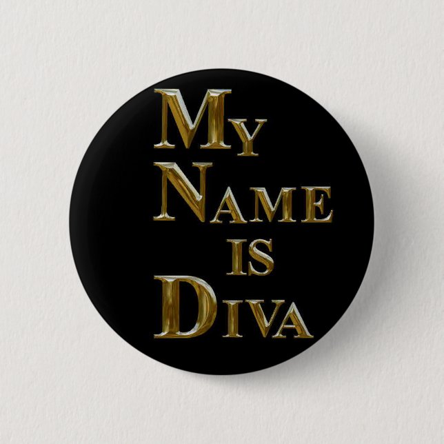 BADGE ROND 5 CM MON NOM EST DIVA (Devant)