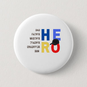 Badge Rond 5 Cm Mon papa le père héros enseignant chauffeur fils
