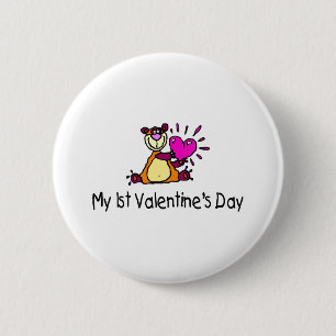 Badge Rond 5 Cm Mon premier jour de Valentines