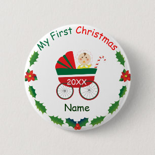 Badge Rond 5 Cm Mon premier Noël