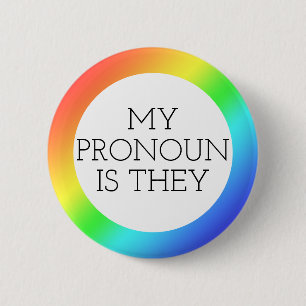 Badge Rond 5 Cm   Mon pronom est Ils Personnalisable   