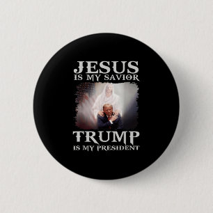 Badge Rond 5 Cm Mon Sauveur Trump Est-Il Mon Président 1