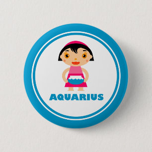 Badge Rond 5 Cm Mon signe zodiaque est Aquarius