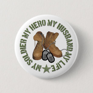 Badge Rond 5 Cm Mon soldat mon héros mon mari MyLife