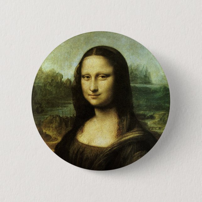 Badge Rond 5 Cm Mona Lisa de Leonardo da Vinci, Art Renaissance (Devant)