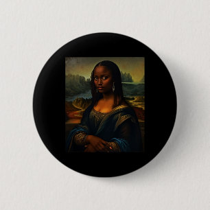 Badge Rond 5 Cm Mona Lisa noire Mois de l'histoire des Noirs Femme