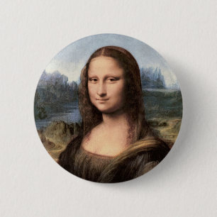 Badge Rond 5 Cm Mona Lisa Portrait / Peinture