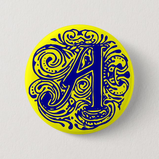 Badge Rond 5 Cm Monarchia bleu "A" (Devant)