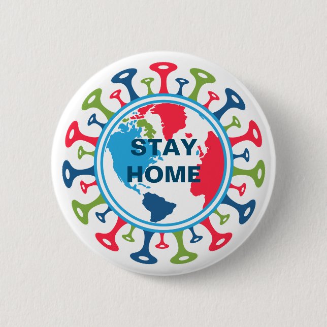 Badge Rond 5 Cm Monde pandémique du virus de Corona (Devant)