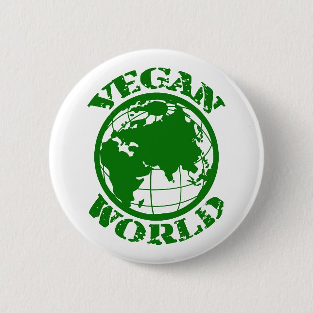 Badge Rond 5 Cm Monde végétalien (Devant)