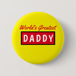 Badge Rond 5 Cm Mondes plus grand papa Texte Fête des pères jaune 