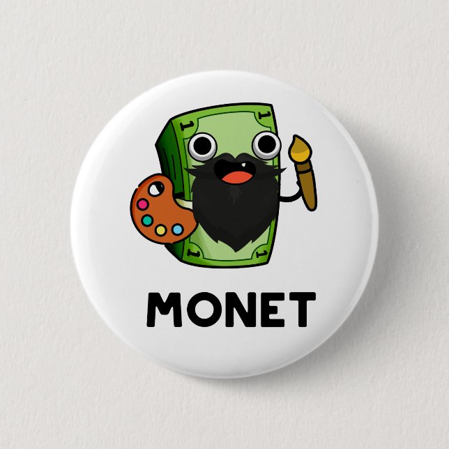Badge Rond 5 Cm Monet Cute Artiste Argent Pun (Devant)