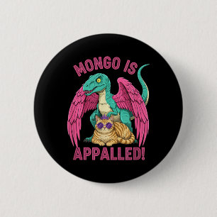 Badge Rond 5 Cm Mongo est consterné jeu rapace chat drôle rétro