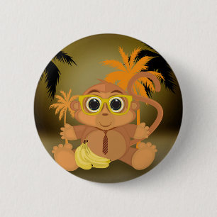 Badge Rond 5 Cm Monkey Nerd