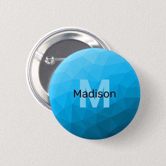 Badge Rond 5 Cm Monogramme à motif géométrique en maille dégradé c (Devant & derrière)