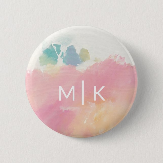 Badge Rond 5 Cm Monogramme | Ce que j'ai vu au réveil (Devant)
