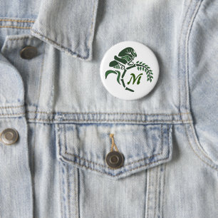 Badge Rond 5 Cm Monogramme de sauterelle à capuchon