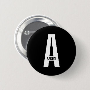 Badge Rond 5 Cm Monogramme et nom personnalisés modernes