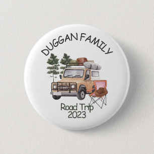 Badge Rond 5 Cm Monogramme Famille Voyage routier Texte personnali