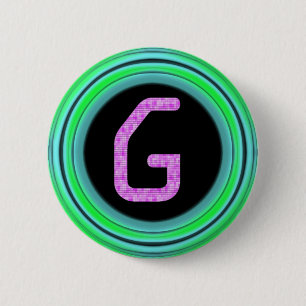 Badge Rond 5 Cm Monogramme "G"